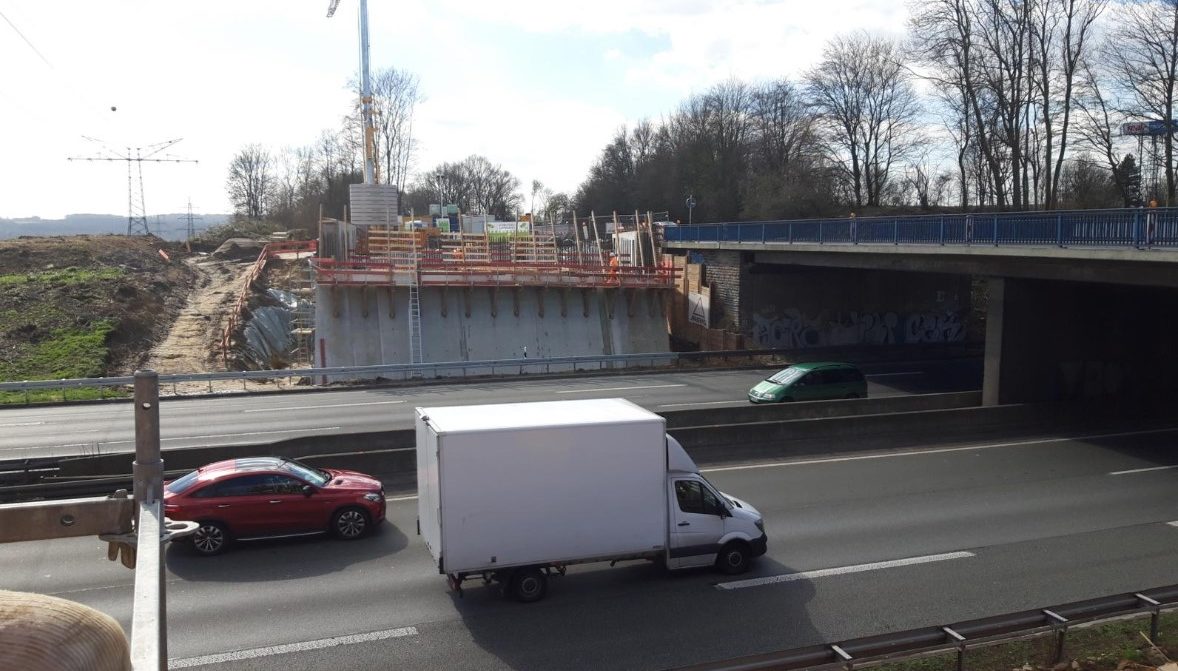 Baustelle der Überführung Brücke "Am Buddenacker".