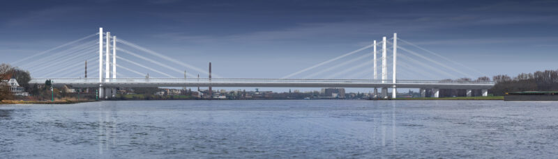 Visualisierung der neuen Rheinbrücke Neuenkamp