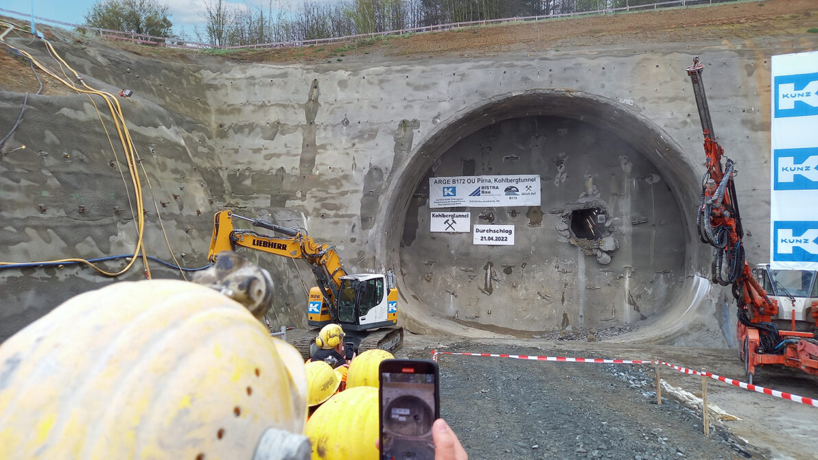 Durchschlag am Kohlbergtunnel in Pirna